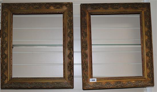 A pair of picture frame wall shelves, 64 x 54cms